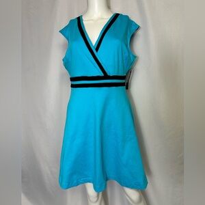 Colorblock Accent Wrap Dress - City Knits By New York& Co large NWT w pockets